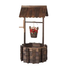 Outdoor wooden wishing well-with bucket