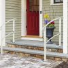 1pcs Artisasset Outdoor 1-3 Steps Adjustable Wrought Iron Handrails White