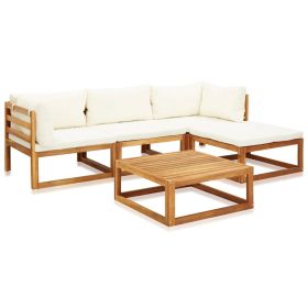 5 Piece Garden Lounge Set with Cushions Solid Acacia Wood