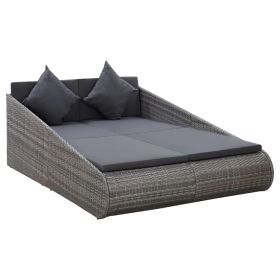 Garden Bed Gray 78.7"x54.7" Poly Rattan