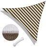 7' x 7' x 7' Triangle Sun Shade Sail/ Coffee+White