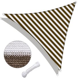 7' x 7' x 7' Triangle Sun Shade Sail/ Coffee+White