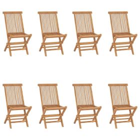 Folding Patio Chairs 8 pcs Solid Teak Wood