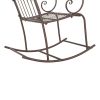 Artisasset Brown Paint Rhombus Shape Outdoor Park Leisure Iron Rocking Chair RT