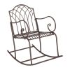 Artisasset Brown Paint Rhombus Shape Outdoor Park Leisure Iron Rocking Chair RT