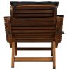 Sun Lounger with Cushion Solid Acacia Wood Dark Gray