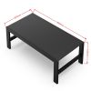 Aluminum Outdoor Patio Coffee Table in Black with grey  for Garden, Open-air balcony, Poolside