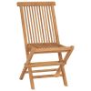 Folding Patio Chairs 8 pcs Solid Teak Wood