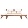 Garden Bench with Cushions 2-in-1 74.8' Solid Acacia Wood