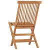 Folding Patio Chairs 8 pcs Solid Teak Wood