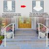 1pcs Artisasset Outdoor 1-3 Steps Adjustable Wrought Iron Handrails White