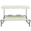 Outdoor Lounge Bed with Canopy and Pillows Cream White