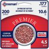 CROSMAN Premier Copper Magnum Domed Pellet.177 Caliber 10.6 Grain 200 Count