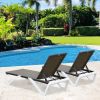 Domi Patio Chaise Lounge Outdoor Aluminum Polypropylene Chair with Adjustable Backrest,for Beach