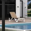 Domi Patio Chaise Lounge Outdoor Aluminum Polypropylene Chair with Adjustable Backrest,for Beach