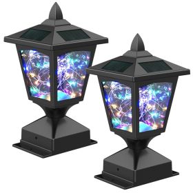 Garden & Patio Landscape Decoration Lighting Solar Post Lights 2 Pcs Set (Lighting Color: Blue-Violet)