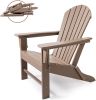 Outdoor Folding Plastic Adirondack Chair with Weather Resistant & Easy Maintenance for Patio, Deck, Garden, Backyard, Beach, Pool and Fire Pit