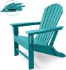 Outdoor Folding Plastic Adirondack Chair with Weather Resistant & Easy Maintenance for Patio, Deck, Garden, Backyard, Beach, Pool and Fire Pit