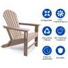 Outdoor Folding Plastic Adirondack Chair with Weather Resistant & Easy Maintenance for Patio, Deck, Garden, Backyard, Beach, Pool and Fire Pit