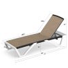 Domi Patio Chaise Lounge Outdoor Aluminum Polypropylene Chair with Adjustable Backrest,for Beach