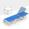 Domi Patio Chaise Lounge Outdoor Aluminum Polypropylene Chair with Adjustable Backrest,for Beach