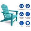 Outdoor Folding Plastic Adirondack Chair with Weather Resistant & Easy Maintenance for Patio, Deck, Garden, Backyard, Beach, Pool and Fire Pit