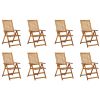 Folding Patio Chairs with Cushions 8 pcs Solid Acacia Wood