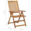 Folding Patio Chairs with Cushions 8 pcs Solid Acacia Wood