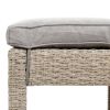 5-piece Rattan Outdoor Patio Furniture Set Bar Dining Table Set with 4 Stools